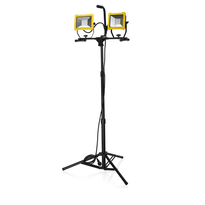 Billig LED Stativ Doppelstrahler mit 2 x 30 Watt und 2400 Lumen